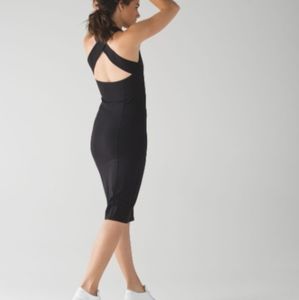 Lululemon Black Picnic Play Midi Sheath Dress XS  Cross Back Bodycon